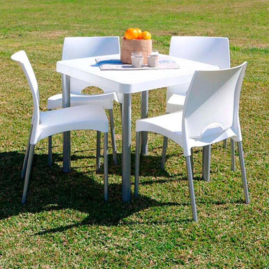 Silla Boston Garden Life Patas De Aluminio Blanca