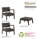 Set Mueble Miami Shaf Ber55450 Grafito (2 Sillas + 1 Mesa)