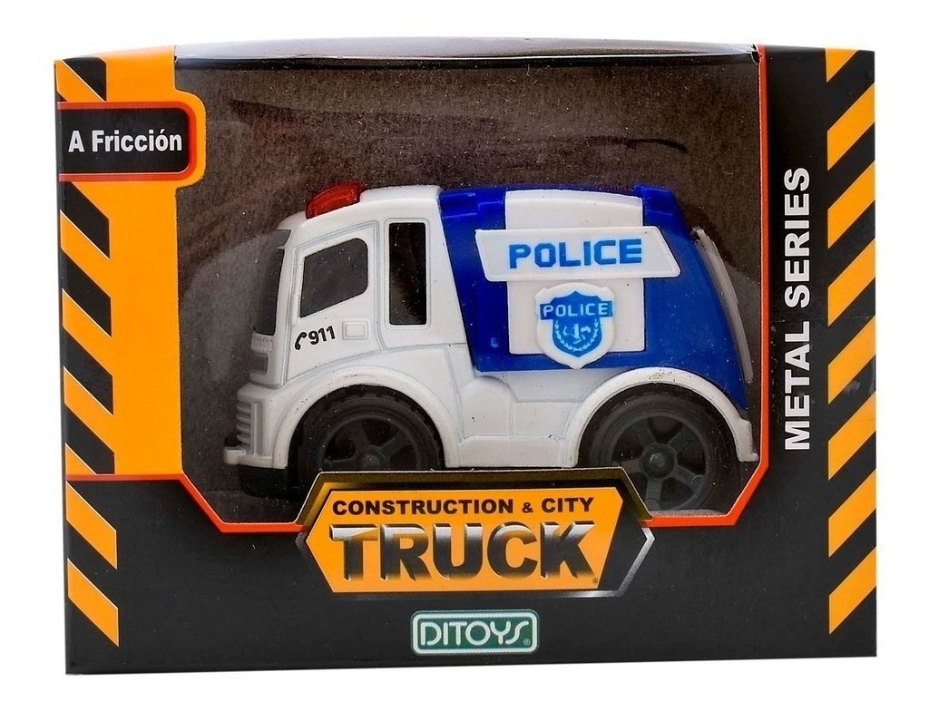 Camion Policia Ditoys Construction City Truck Metal Series