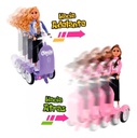 Muñeca Carolin Con Scooter Violeta Original Ditoys Lila