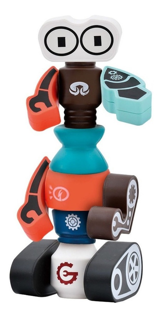 Magnetic Robot Ditoys X 2 Articulado Pzas Intercambiables M1