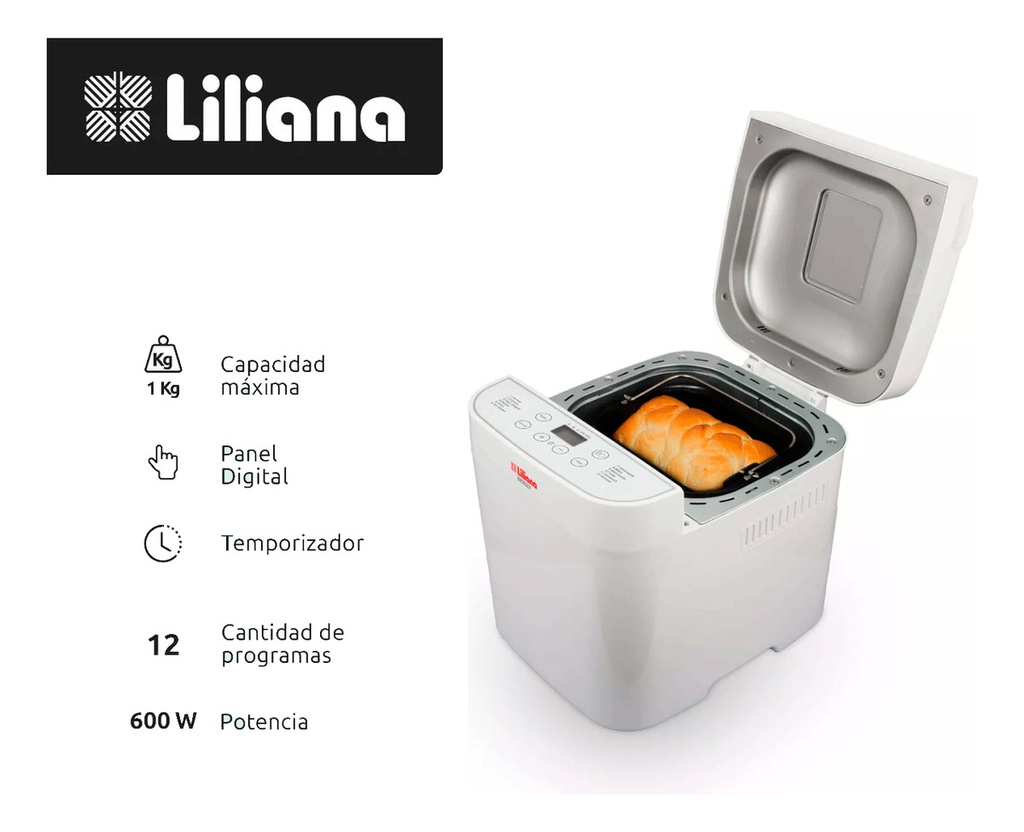 Horno De Pan Liliana Afp905 1 Kg 12 Programas 600w Blanco