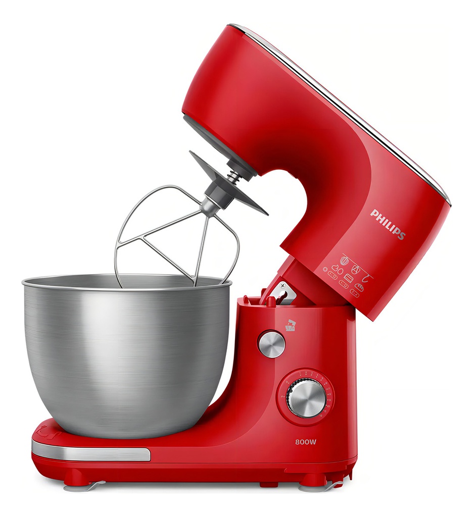 Batidora Planetaria Philips Hr7922/40 800w 4 Accesorios Roja