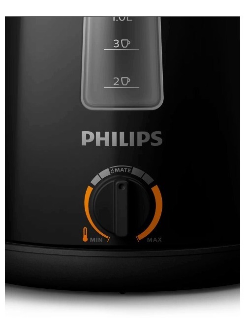 Pava Eléctrica Philips Hd9368 - 1,7 Lt C/ Termómetro Negra