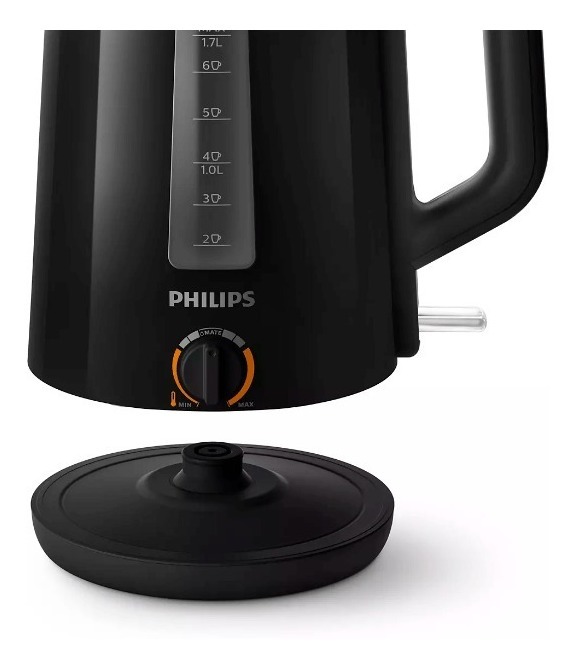 Pava Eléctrica Philips Hd9368 - 1,7 Lt C/ Termómetro Negra