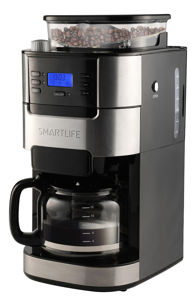 Cafetera De Filtro Digital Smartlife C/molinillo Slcmdg1025