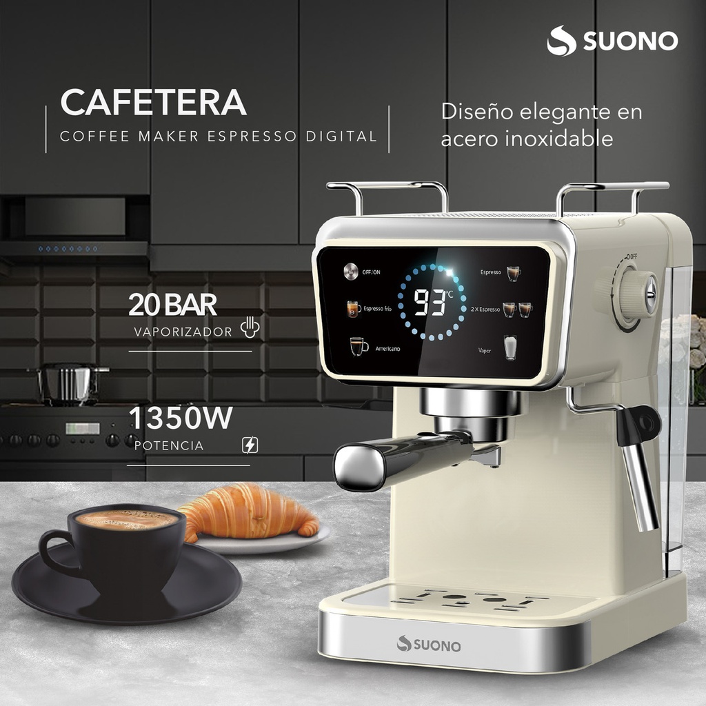 Cafetera Espresso Suono Hog0202 1.5l Digital Crema