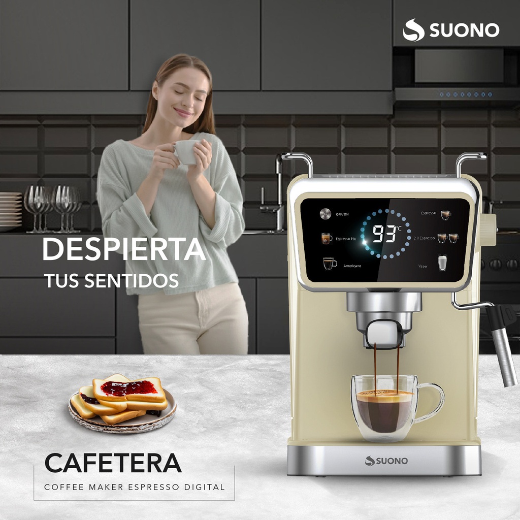 Cafetera Espresso Suono Hog0202 1.5l Digital Crema