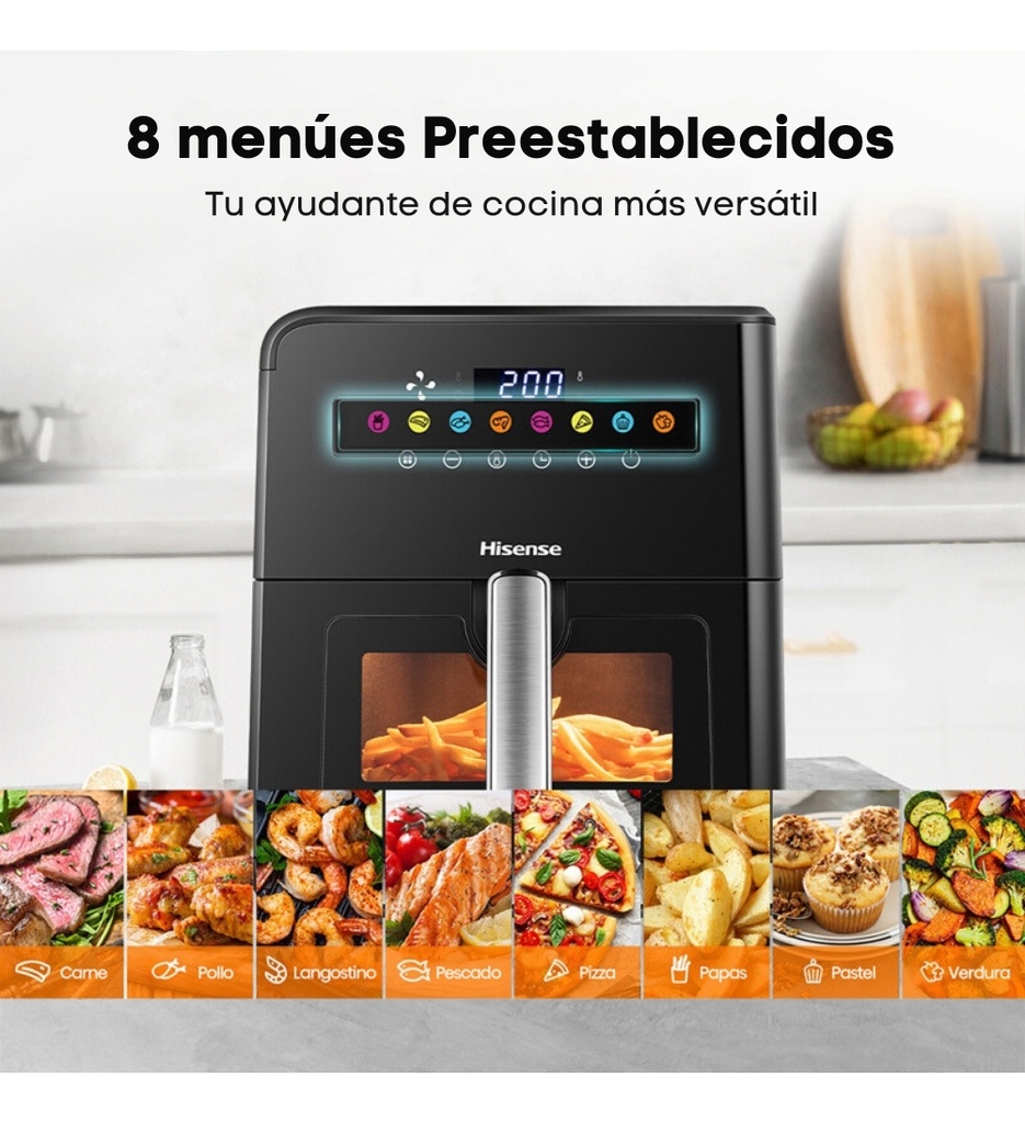 Freidora De Aire Hisense H09af 8 L 1700w 8 Programas