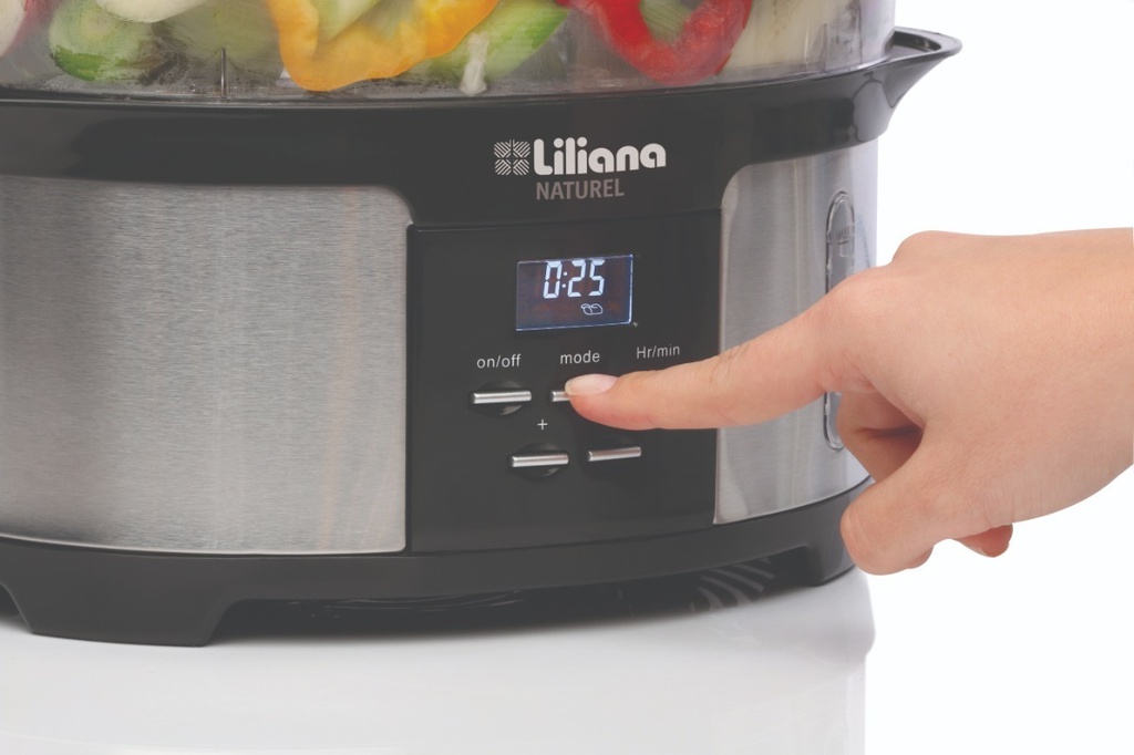Vaporiera Digital Liliana Aav930 3 Niveles 12 Lts Plateado