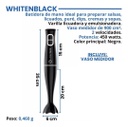 Minipimer Licuadora Liliana Whitenblack Wbahwb20 Mixer 450w.