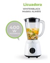 Licuadora Whitenblack Alwb15 1,5 Lts. 400 Watts Color Blanco