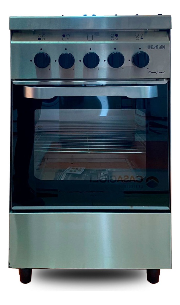 Cocina Usman Win Compact 52 Cm 4 Hornallas Ac. Inox.