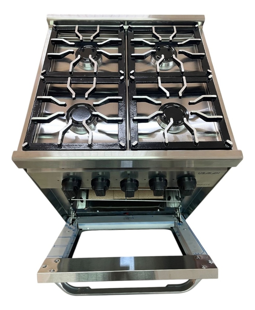 Cocina Usman Win Compact 52 Cm 4 Hornallas Ac. Inox.