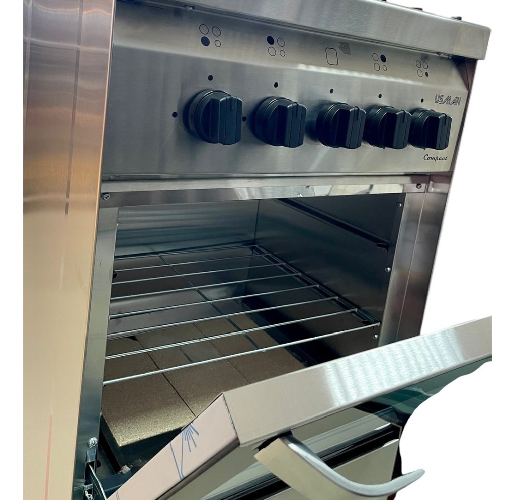 Cocina Usman Win Compact 52 Cm 4 Hornallas Ac. Inox.