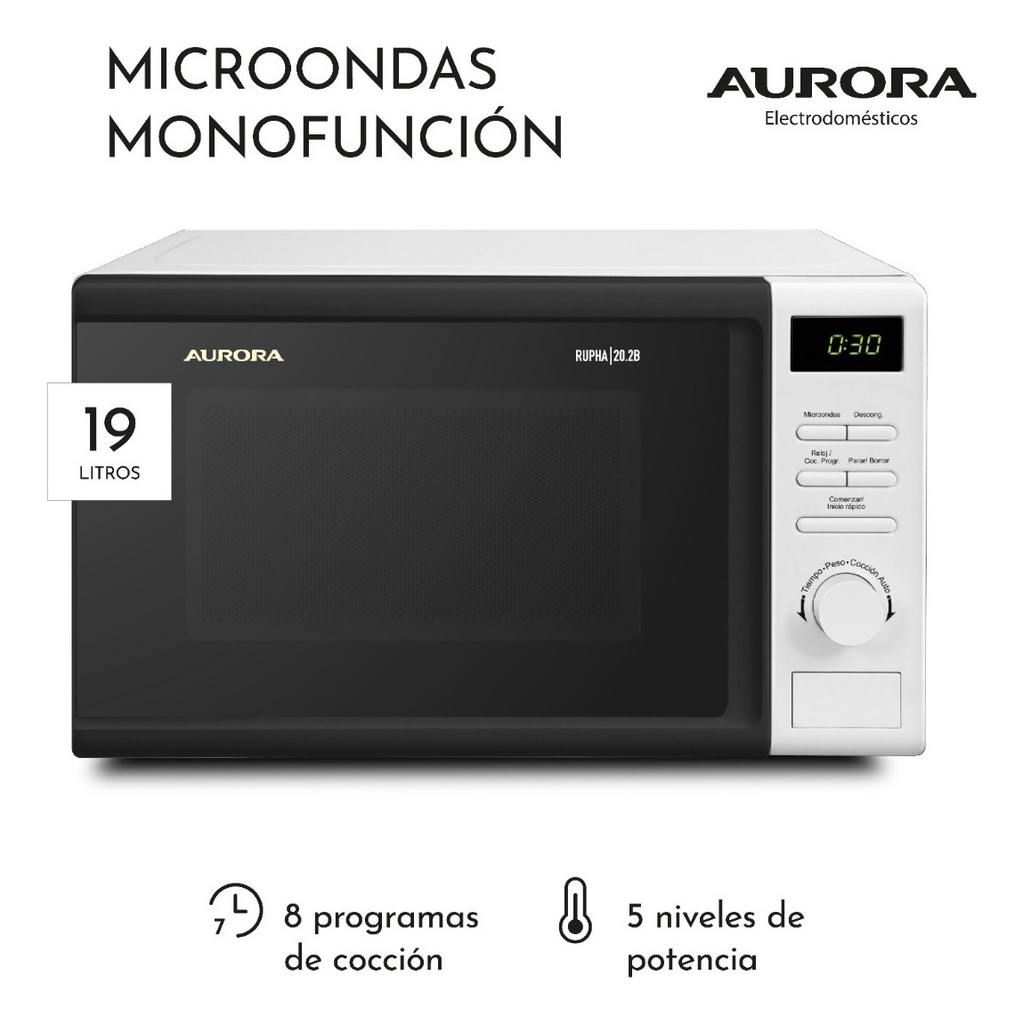 Microondas Aurora Mecánico Color Blanco 20 L