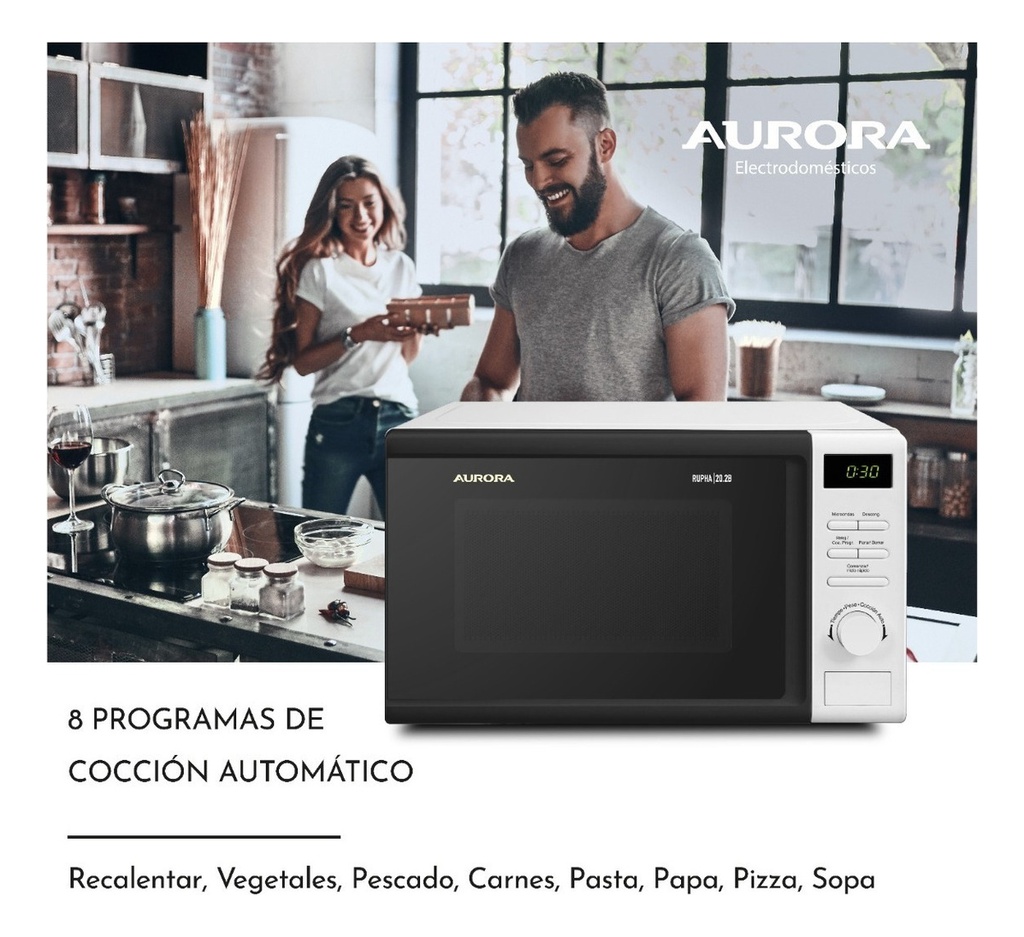Microondas Aurora Mecánico Color Blanco 20 L