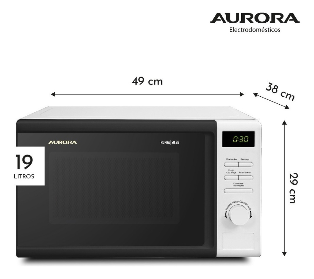 Microondas Aurora Mecánico Color Blanco 20 L