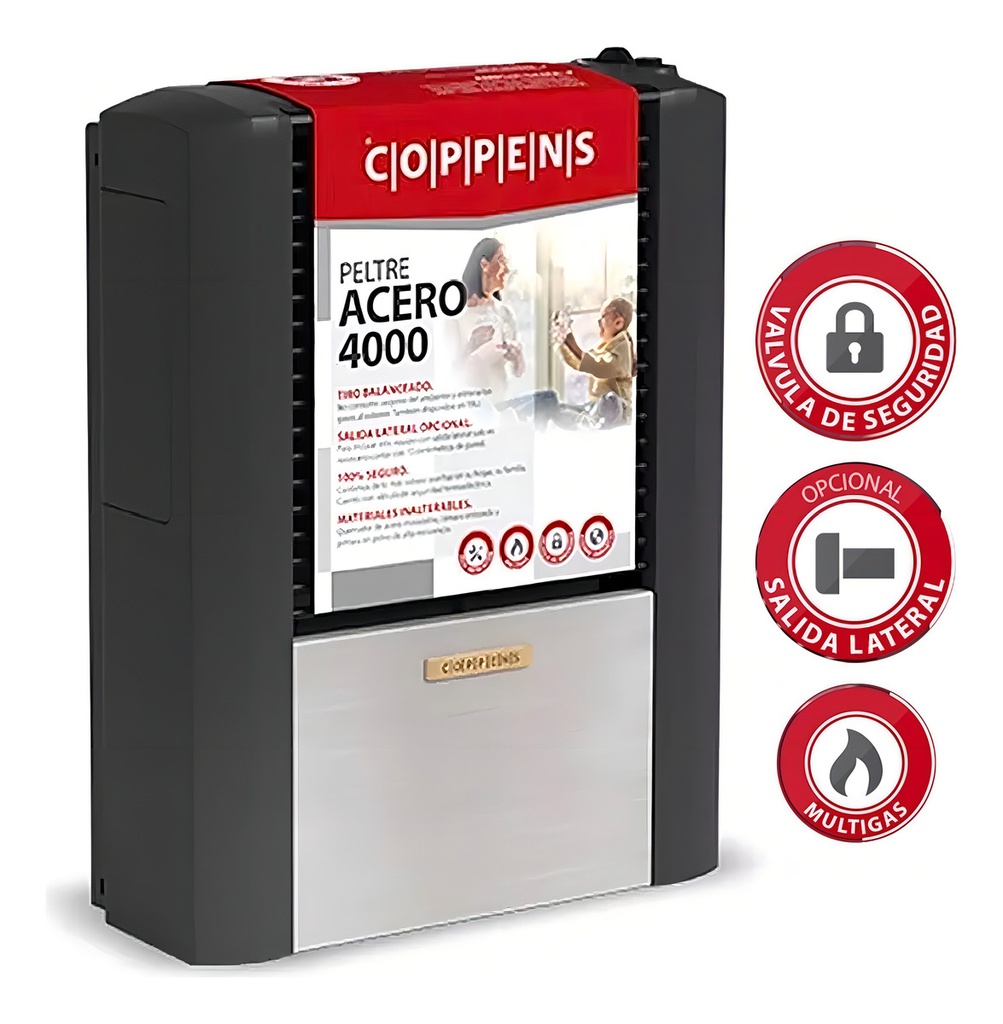 Calefactor A Gas Coppens 4000kcal Tbu Derecho Gris Oscuro