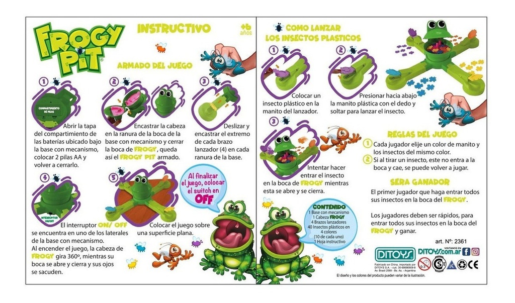 Juego De Mesa Frogi Pit Game Ditoys