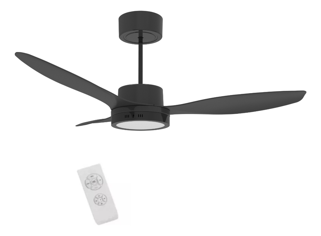Ventilador De Techo Indelplas Ivt47 01p Negro Con Plafón