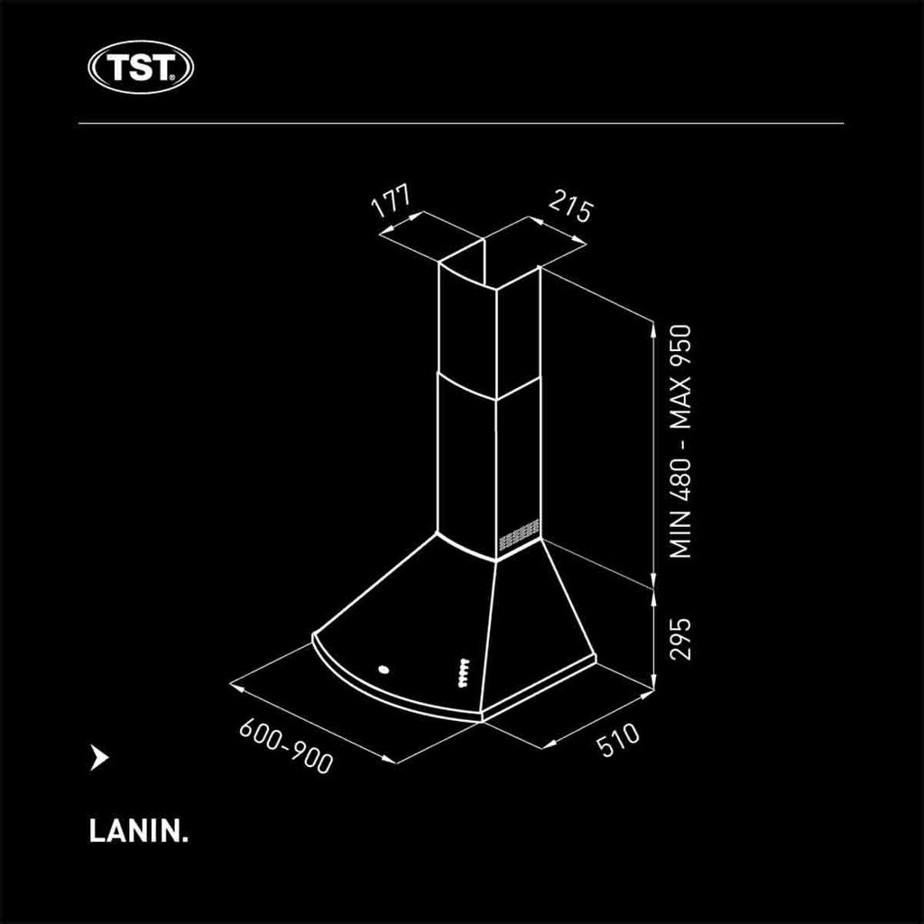 Campana Extractor Tst Lanin 60 Acero Inoxidable 330/60