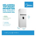 Heladera Inverter No Frost Midea Blanca Top Mount 340 Litros