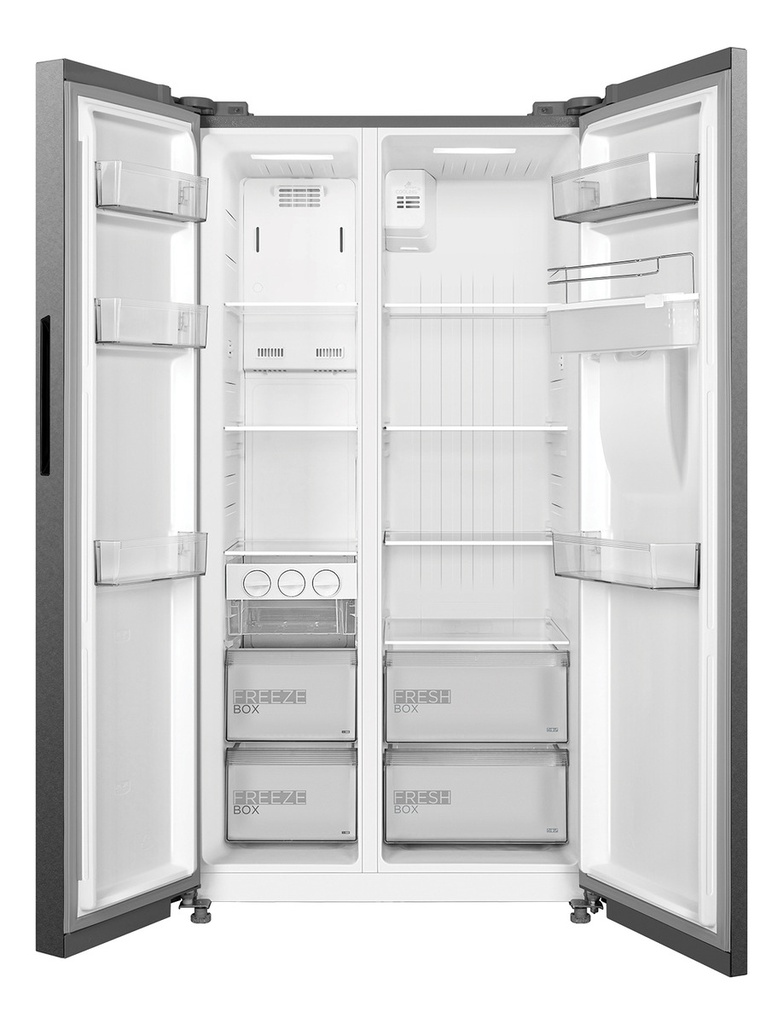 Heladera Inverter Midea Side By Side No Frost Ac. Inox. 510l