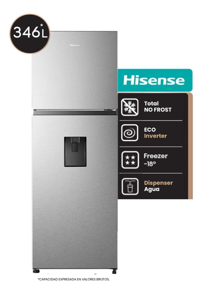 Heladera Hisense Inverter Rt3n320nmc No Frost 320l Inox