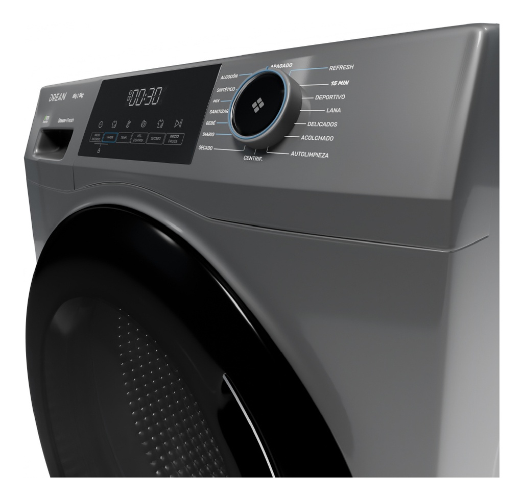 Lavasecarropas Ecoinverter 8 Kg Gris Drean Lscdr0805sg0