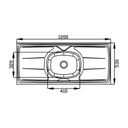 MESADA ORLANDI GHELPLUS 1,20 x 53 ACERO INOX B.CENTRAL COD 40
