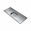 MESADA ORLANDI GHELPLUS 1,40 x 53 ACERO INOX B.CENTRAL COD 42