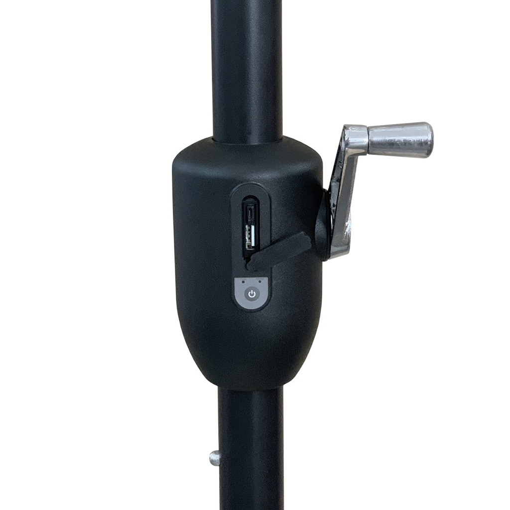 SOMBRILLA KUSHIRO SSK-27 SOLAR CON CARGADOR USB Y LUZ L
