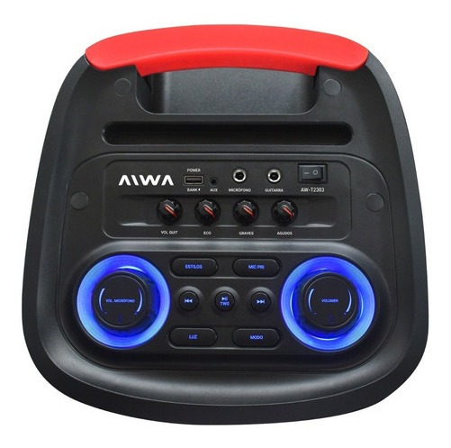 Torre De Sonido Aiwa Bluetooth Aw-t2303 Negro Con Luces