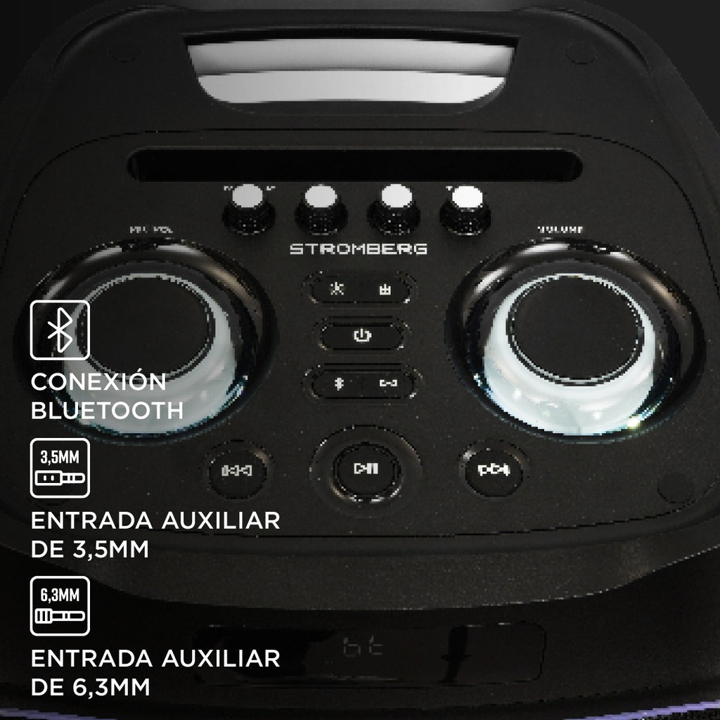 Parlante Stromberg Nova 100w Rms 2x10 Batería 6 Horas Rgb Ng