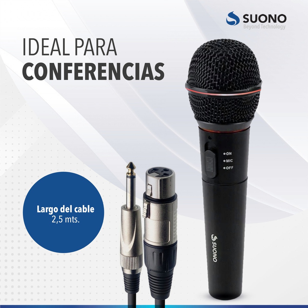 Micrófono Suono Profesional Inalámbrico Karaoke  Negro