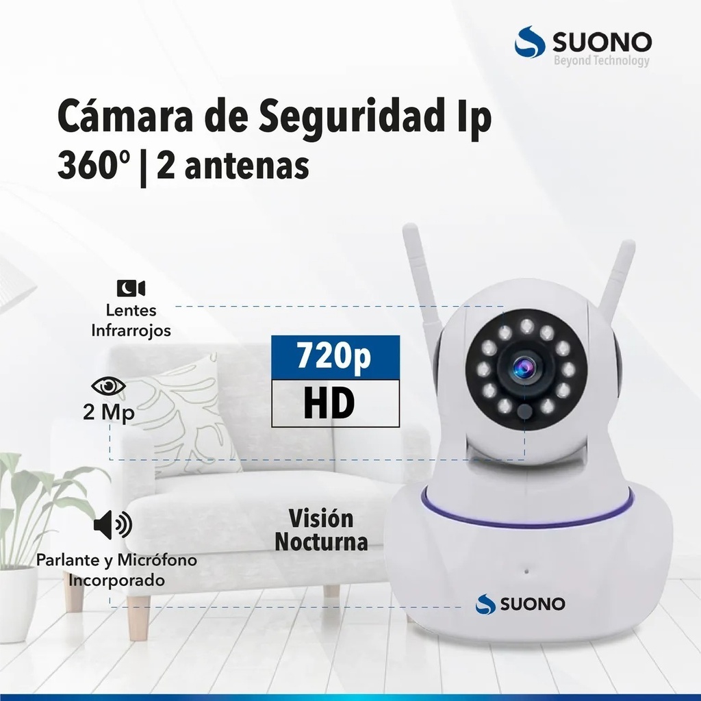 Camara Ip Suono  2 Antenas Wifi Inalambrica