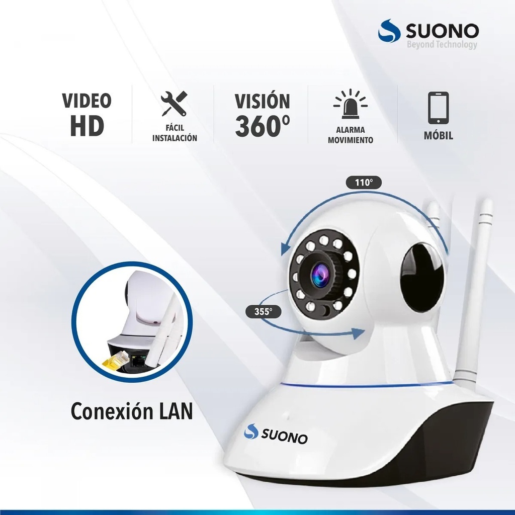 Camara Ip Suono  2 Antenas Wifi Inalambrica