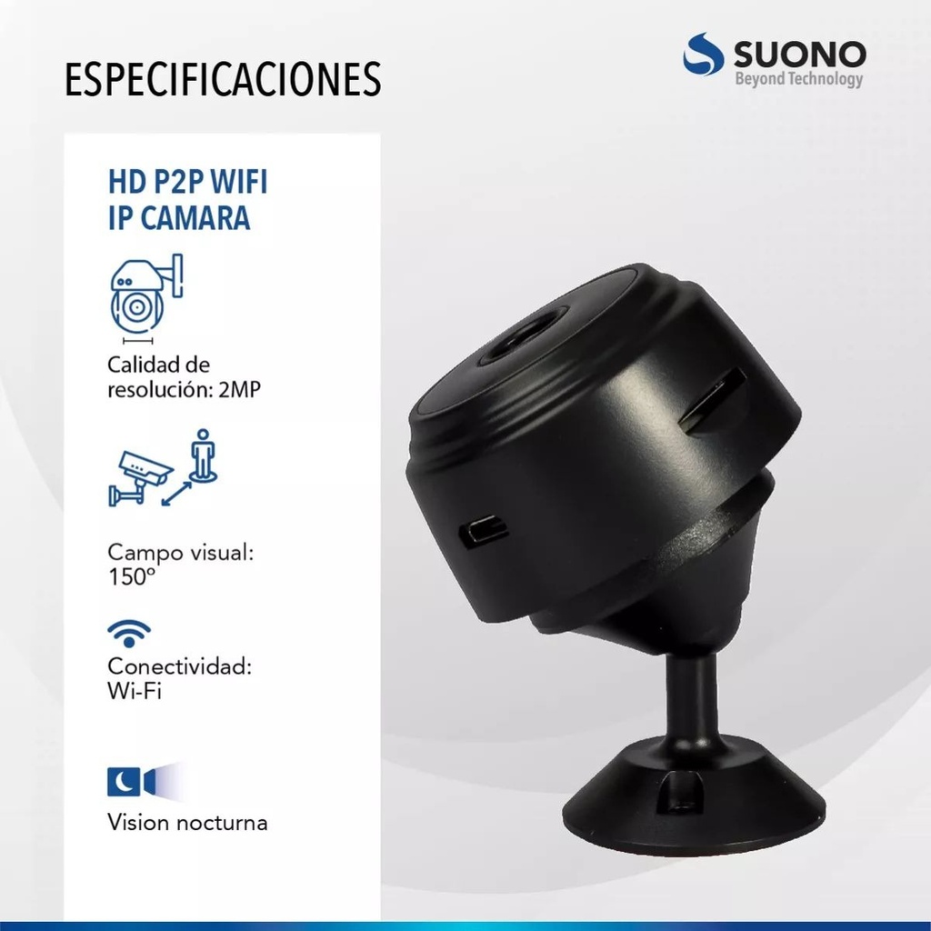 Camara Suono Mini Espia Ayv0214 Wifi Negra