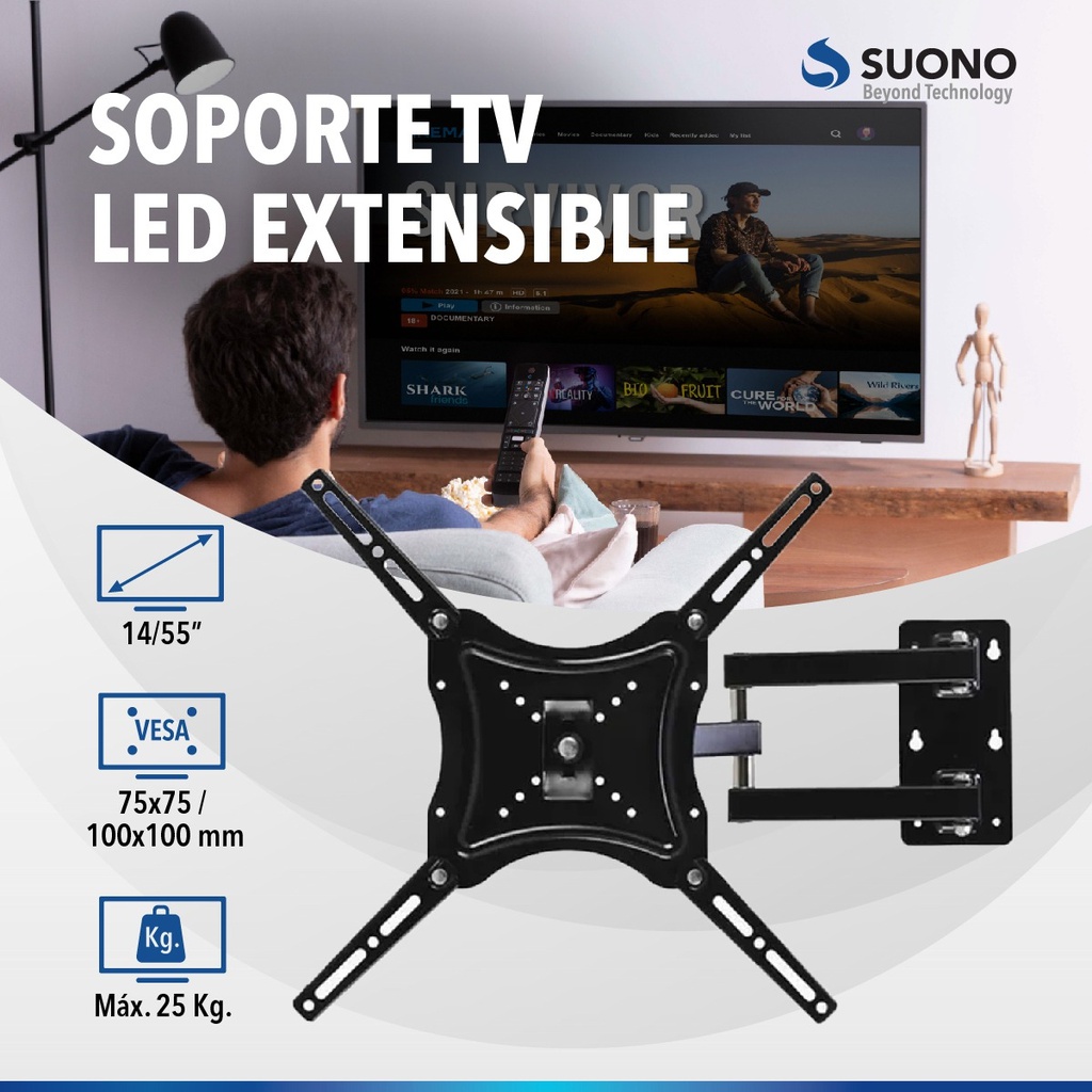 Soporte Tv Suono Hog0010 14  A 42  Con Brazo Movil