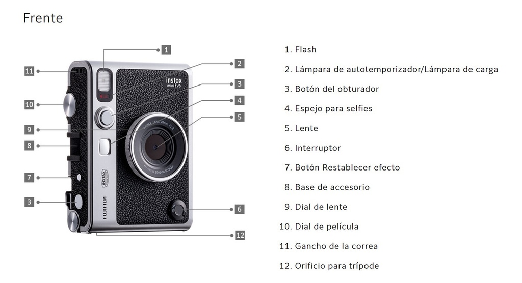 Cámara Fujifilm Instax Mini Evo Color Negro