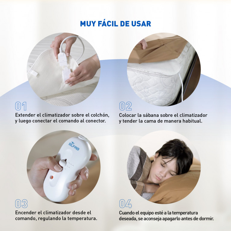 CLIMATIZADOR PARA CAMA SILFAB MTS 100 1 PLAZA POLIESTER