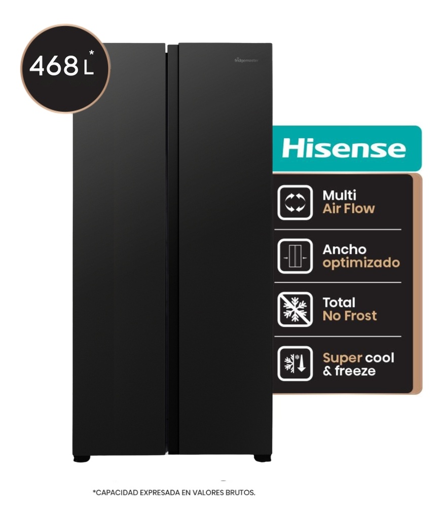 Heladera Hisense No Frost  Side By Side 468 Lts