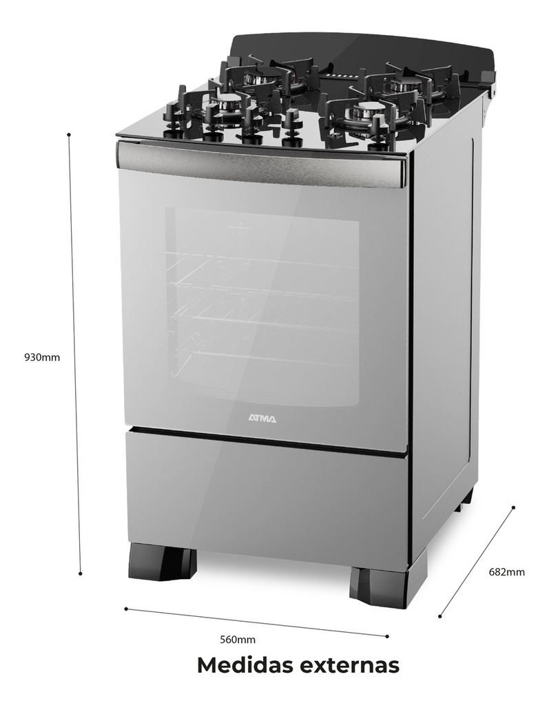 Cocina Atma 94ccm056g 56cm Espejada Color Espejado