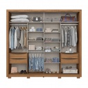 ROPERO HENN MEDELIN D326-215 2 PUERTAS CORREDIZAS NATURAL NEGRO