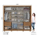 ROPERO HENN MEDELIN D326-215 2 PUERTAS CORREDIZAS NATURAL NEGRO