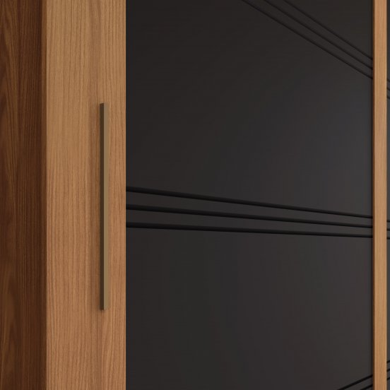 ROPERO HENN MEDELIN D326-215 2 PUERTAS CORREDIZAS NATURAL NEGRO