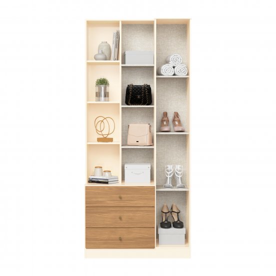 ARMARIO MULTIUSOS HENN DOHA D332-129 2 PUERTAS BLANCO/NATURAL