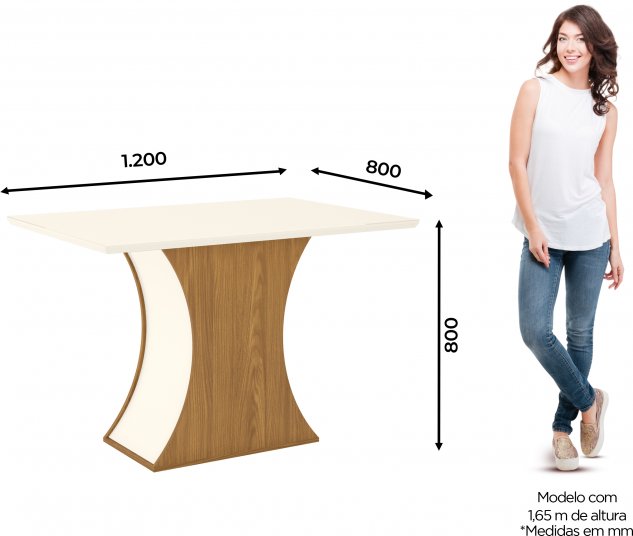 MESA HENN LUIZA SC17-127 1.20 NATURAL/BLANCO