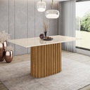 MESA HENN SOLANA SC67-127 1.60 M C/VIDRIO NATURAL/BLANCO